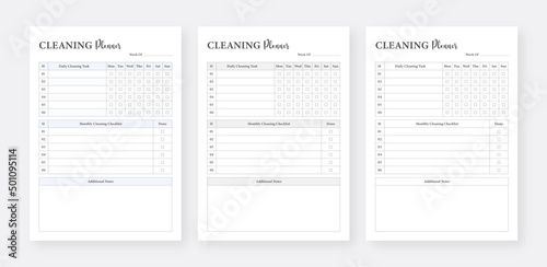 Cleaning Checklist Planner Template Set. Printable Cleaning Planner. Minimalist planner pages templates. Life and business planner. Daily Cleaning Checklist Template.