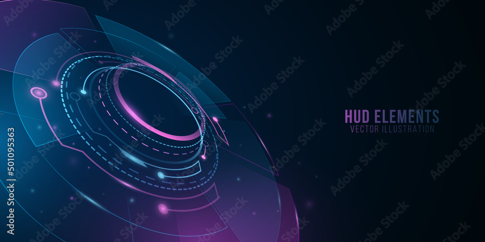 Digital HUD elements with light effect. Futuristic sci-fi background ...