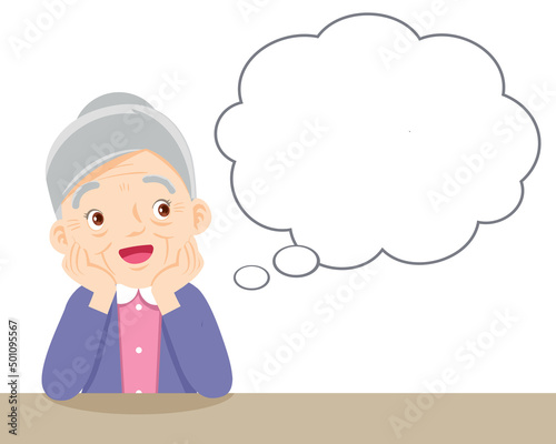 Wallpaper Mural elderly woman good mood and think about something Torontodigital.ca