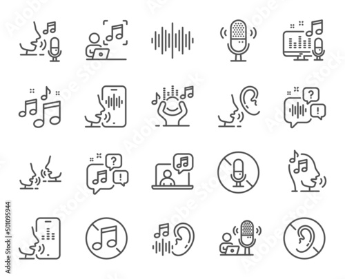 Print op canvas Voice line icons