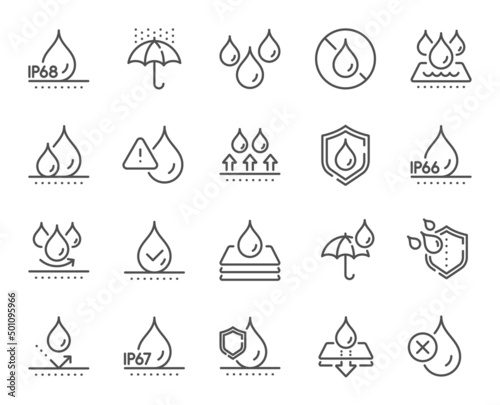 Canvas-taulu Waterproof line icons