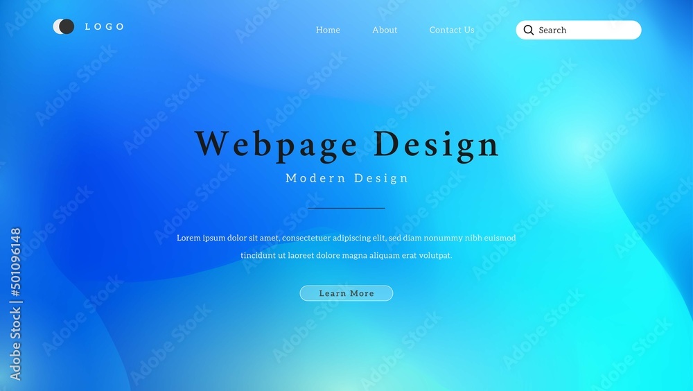 Fototapeta premium Minimal Modern Shine Gradient Blue Background For Landing Page Or Website