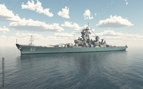 Amerikanisches Schlachtschiff aus dem zweiten Weltkrieg
