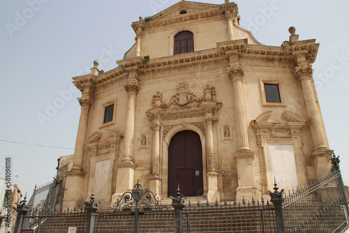 baroque church (Santissime Anime del Purgatorio) in ragusa in sicily (italy)