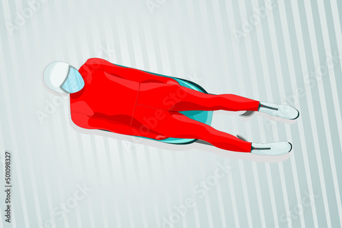 Illustration of luge athlete of winter sport olympics
