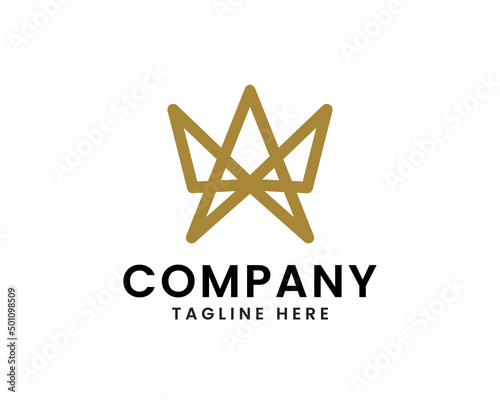 gold logo letter A and star crown logo