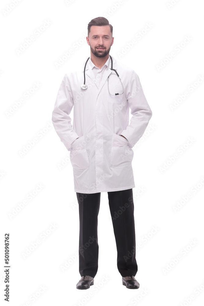in full growth. a successful doctor is a therapist with a stethoscope