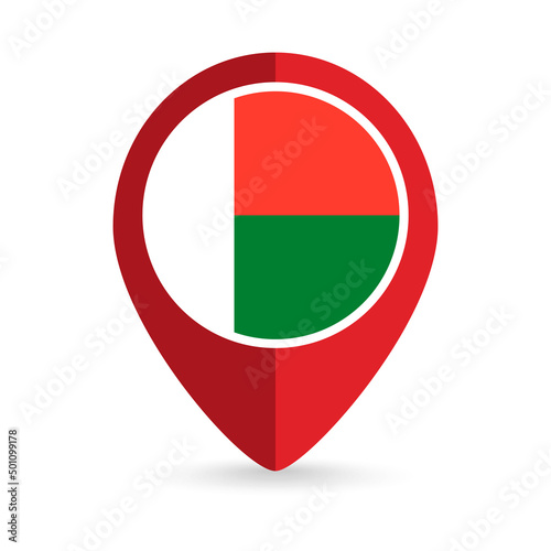 Free Download Map pointer with contry Madagascar. Madagascar flag. Vector illustration. - GFXLoad