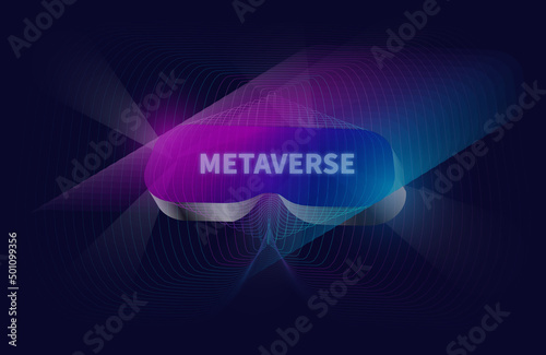 Virtual reality glasses metaverse by virtual data with artificial intelligence analyst. VR experience.