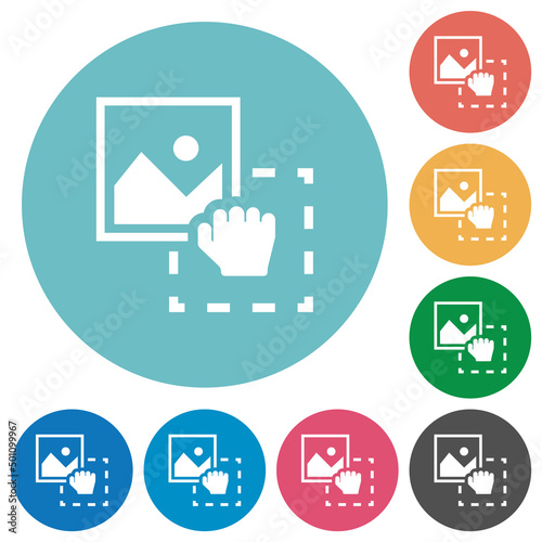 Grab image to upload flat round icons