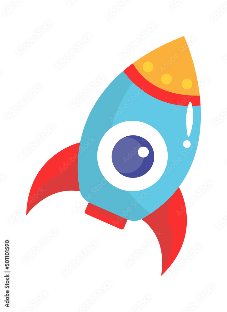 Cartoon toy rocket. Vector illustration Cartoon toy rocket. Vector illustration