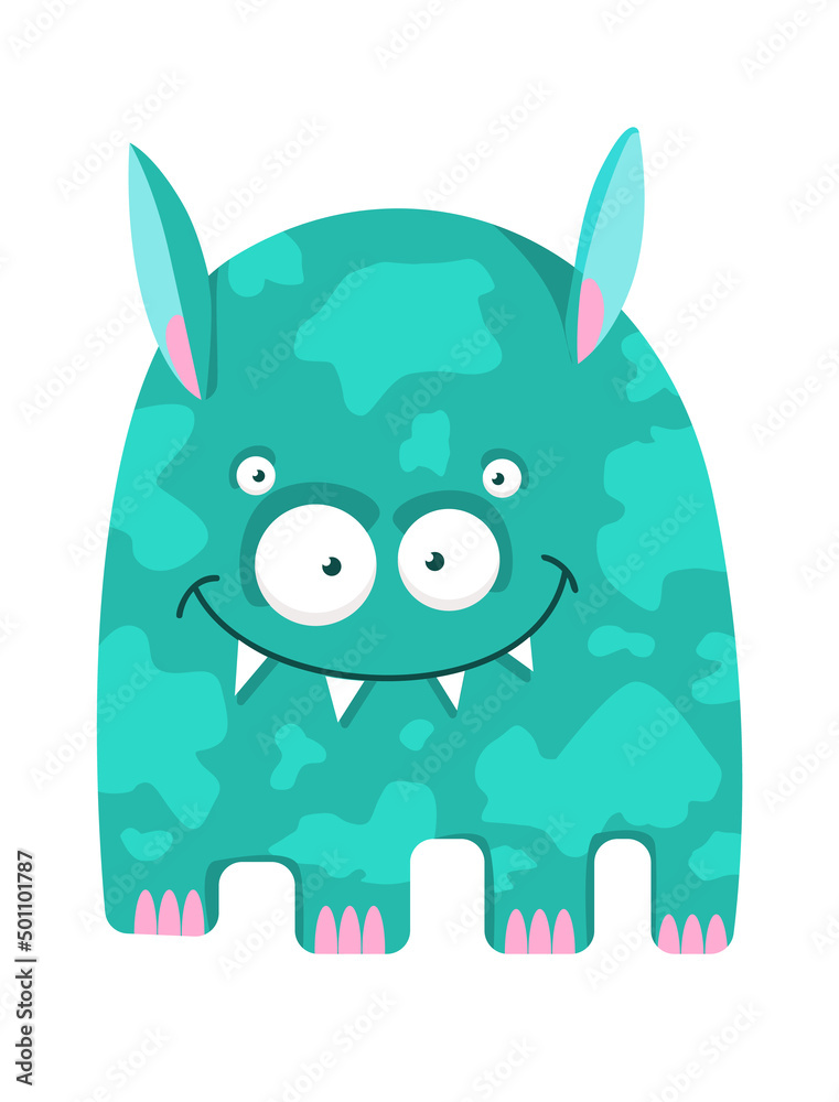 Fototapeta premium Cartoon Childish Funny monster. Vector illustration