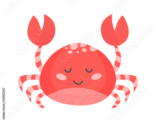 Cartoon Underwater Animal crab. Vector illustration