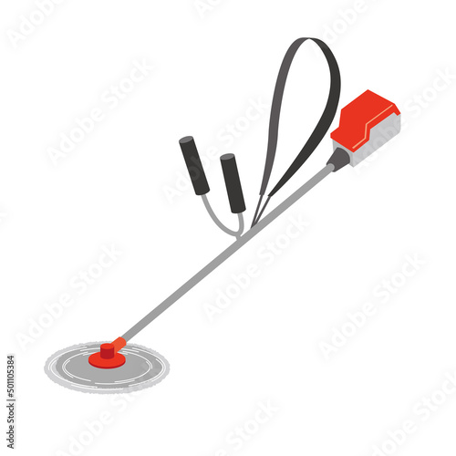 赤色の電動草刈り機