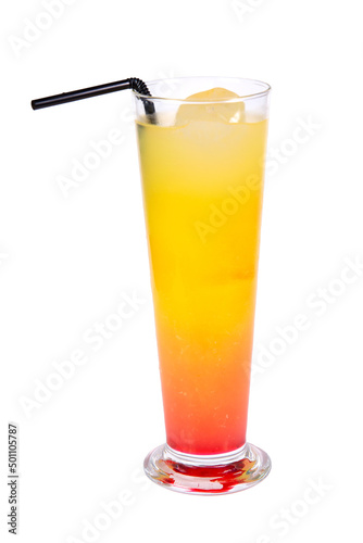 cocktail with orange isolated on white background