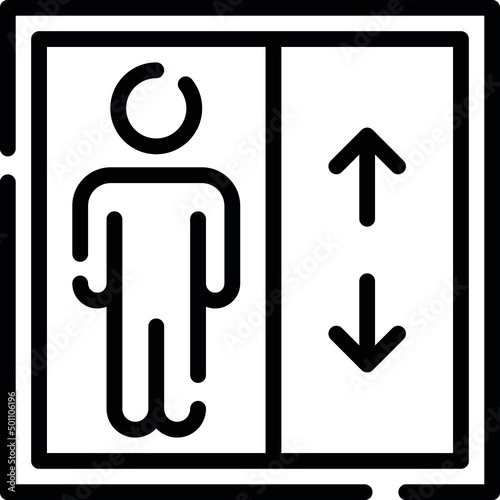 In the elevator He pressedthe button from the lobby