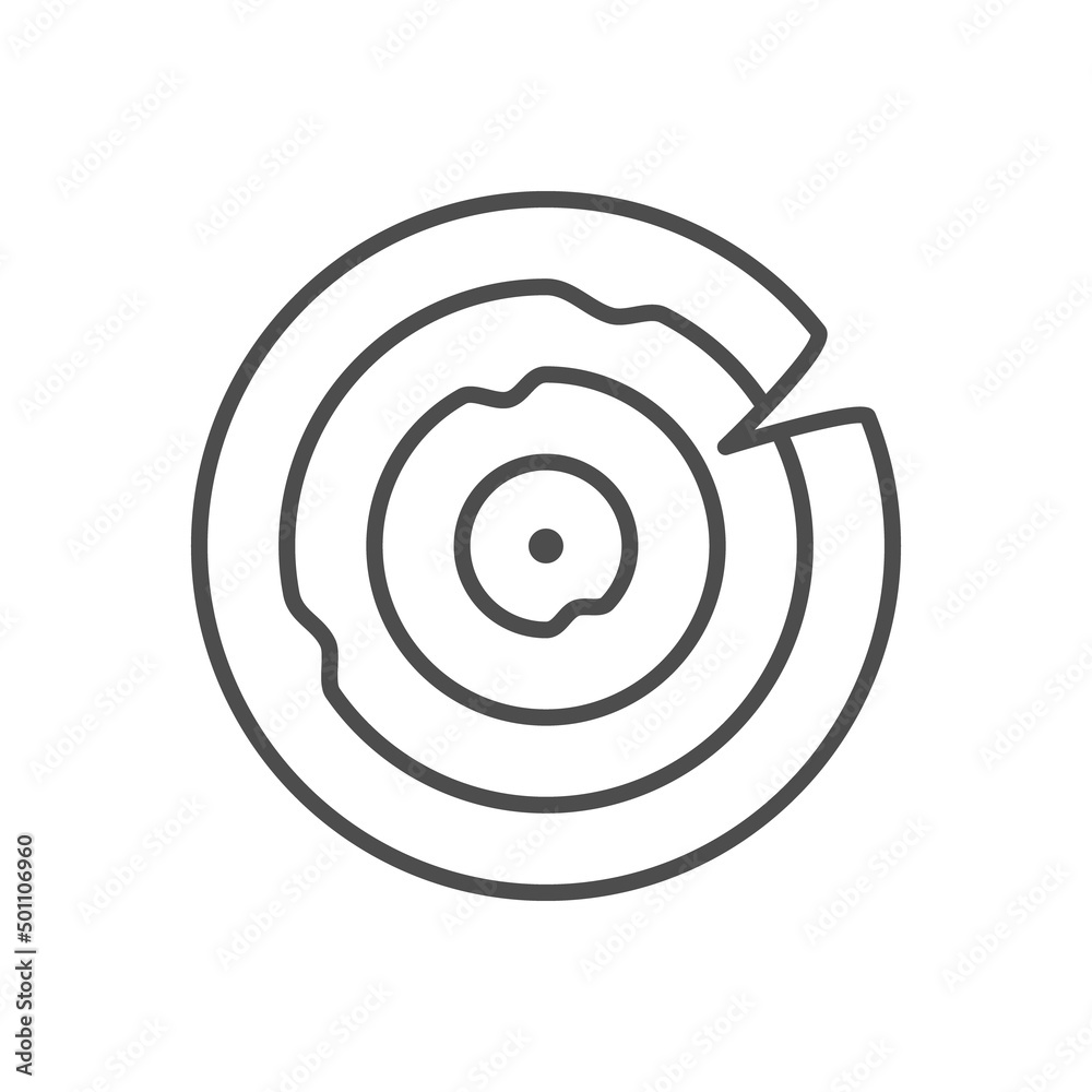 Wood log line outline icon Wood log line outline icon