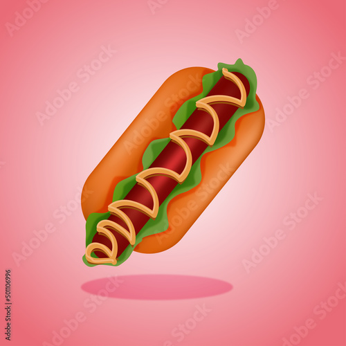 Hot dog with mustard