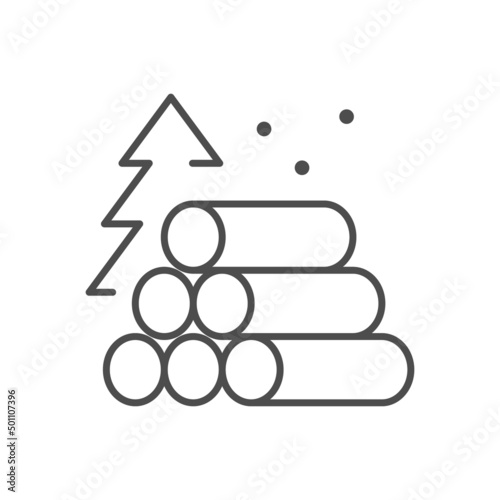 Timber or lumber line outline icon