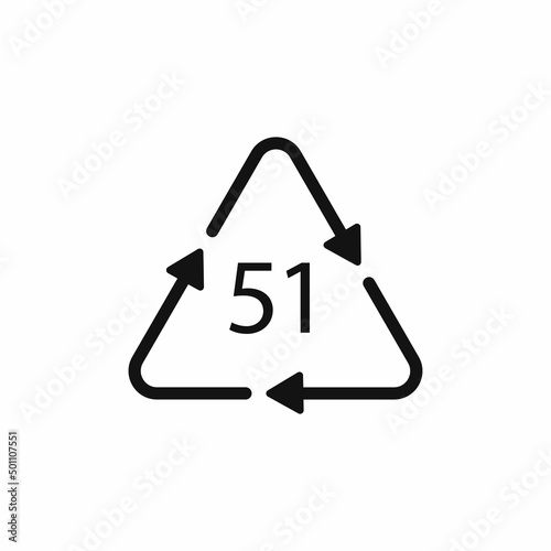 Bio material recycling code 51 FOR. Vector Illustration