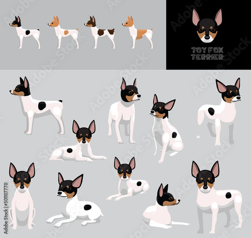 Dog Toy Fox Terrier Cartoon Vector Illustration Color Variation Set