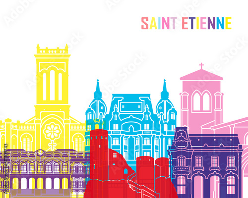 Bild auf Leinwand Saint Etienne skyline poster