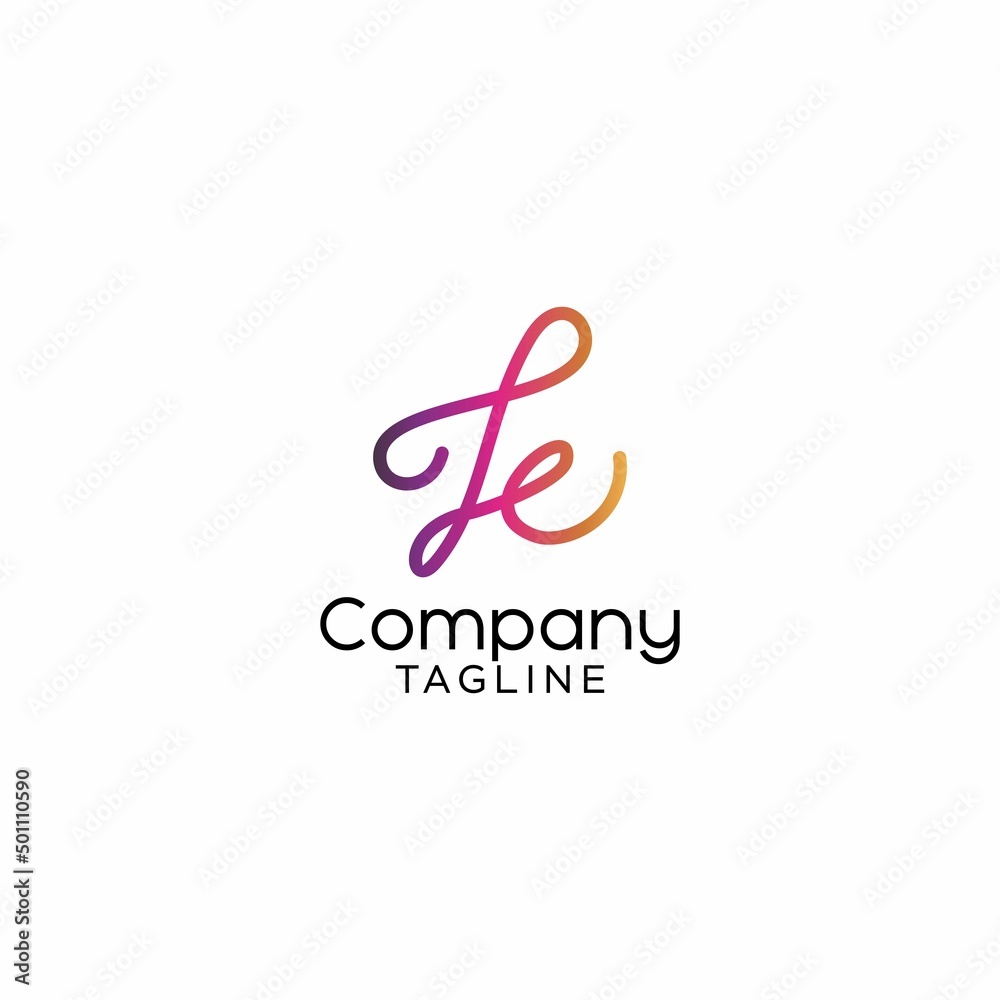 colorful line art letter k logo design