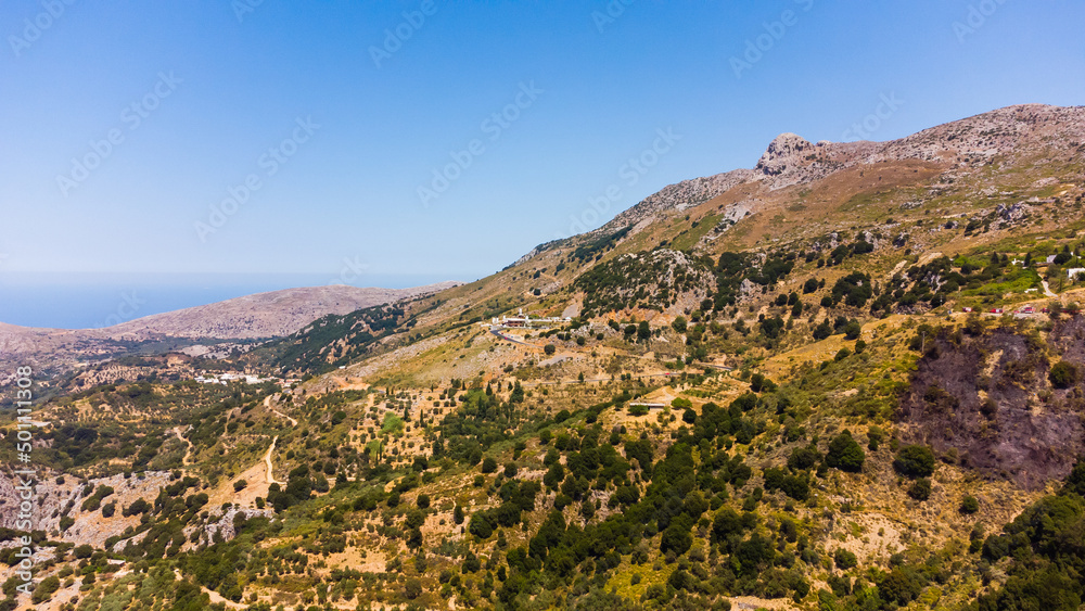 Crete mountain landscape, top view.