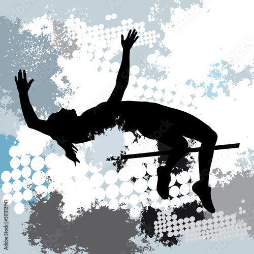 Athletics sport graphic with abstract background. photo