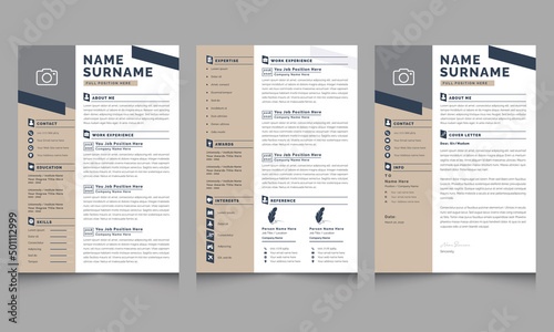 Resume / CV Template, Resume and Cover Letter Layout with Tan Sidebar cv design 
