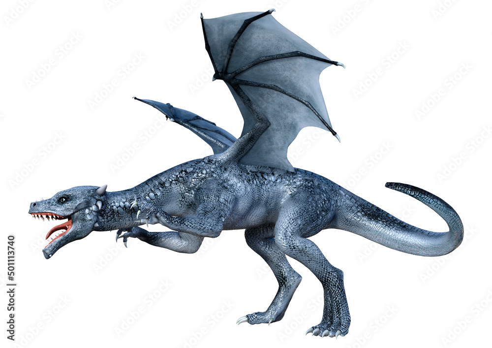 3D Rendering Fairy Tale Dragon on White 3D Rendering Fairy Tale Dragon on White