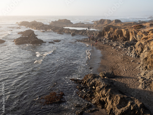Rocky beach on the coastal path near Fort Bragg, California, United States of America