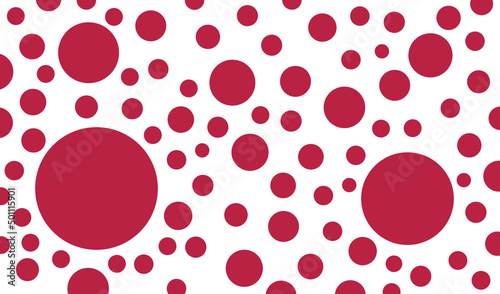 abstract red polkadots art pattern white background
