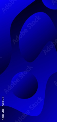 Dark royal blue wallpaper. Abstract background with geometric elements. Black and royal high blue mix abstract gradient wallpaper with beautiful fluid shapes. Best mobile wallpaper.