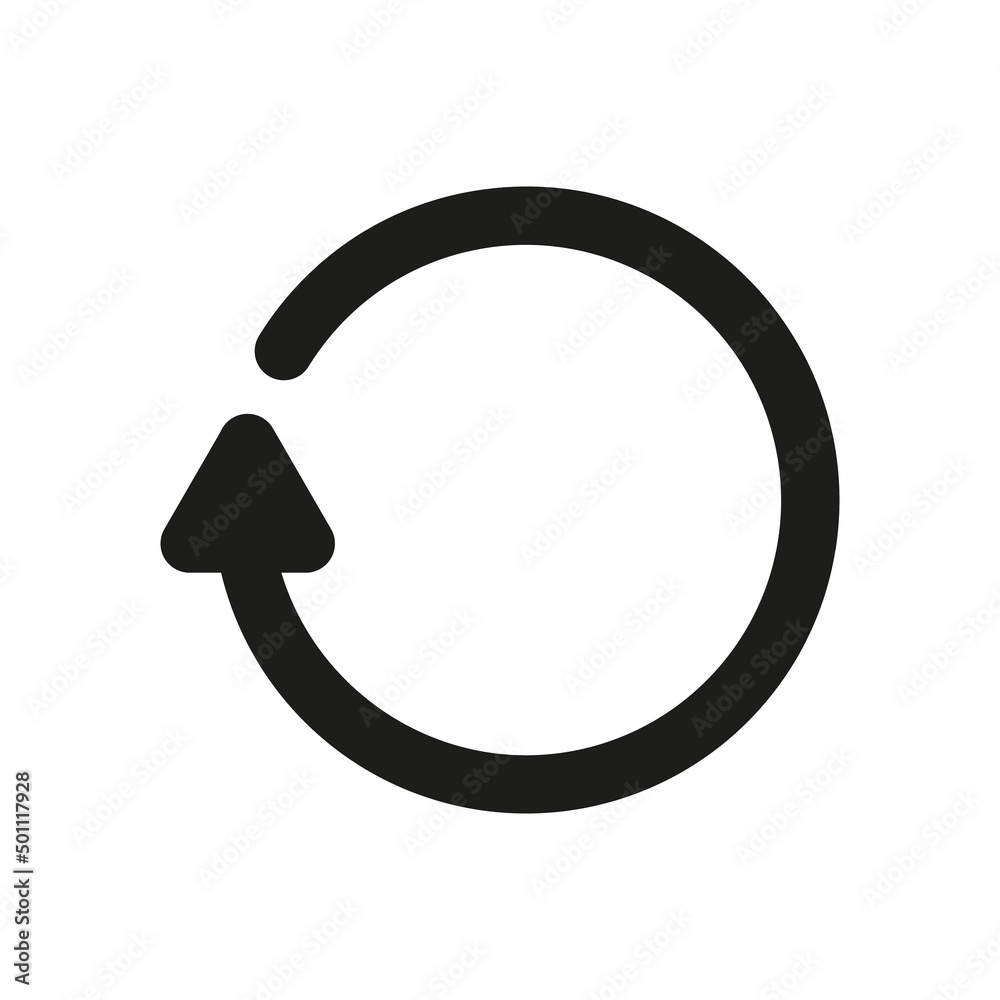 Refresh or rotation arrow icon. Recycling outline on white background vector Refresh or rotation arrow icon. Recycling outline on white background vector