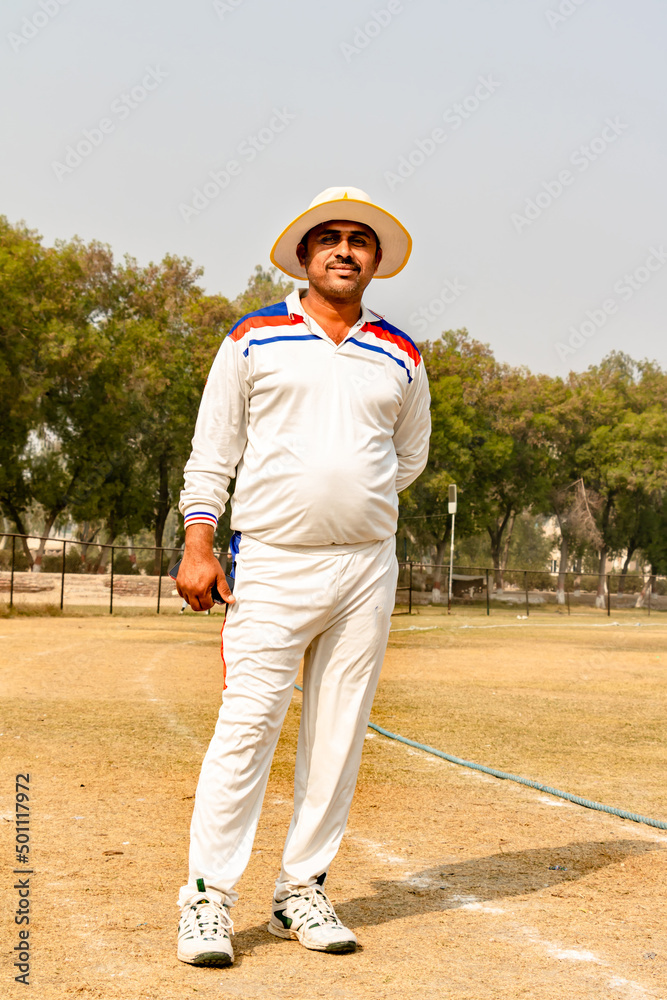 cricket team player on the stand on the match ground view cricket team player on the stand on the match ground view