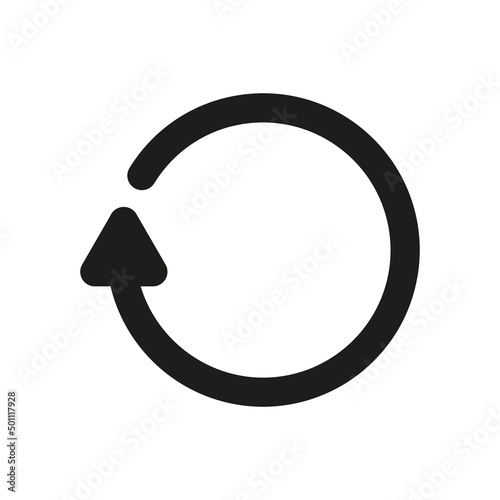 Refresh or rotation arrow icon. Recycling outline on white background vector