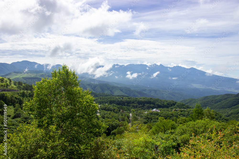Fototapeta premium Mountain view from the top of the cliff