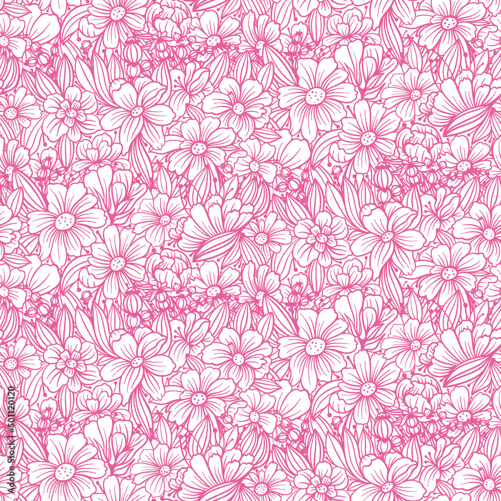 Seamless pattern with Flowers.