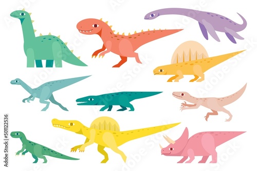 vector illustration set of cute Dinosaur.