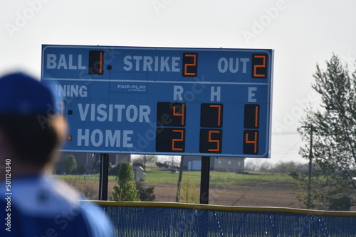 Sticker Blue Baseball Scoreboard