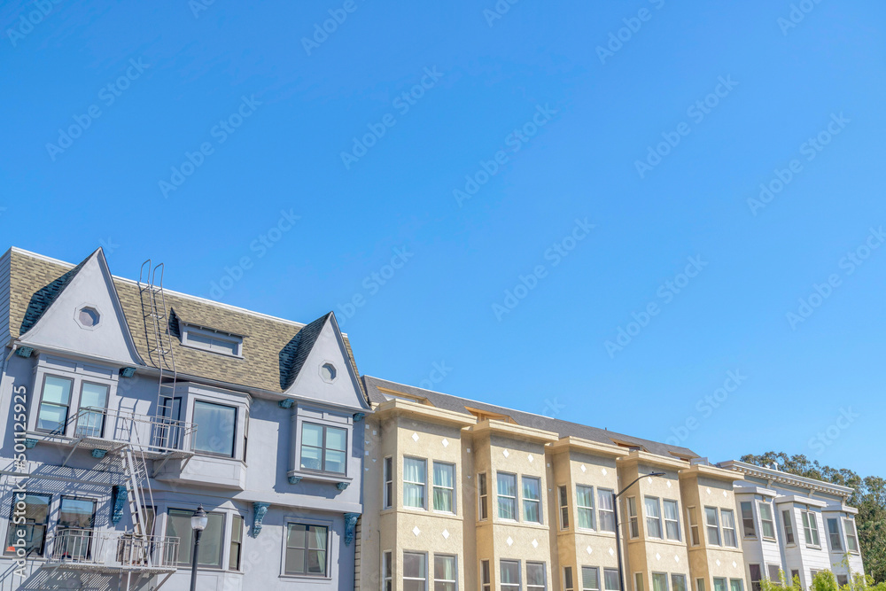 Townhouses with different structures in San Francisco, California
