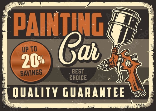 Car painting tool vintage poster photo