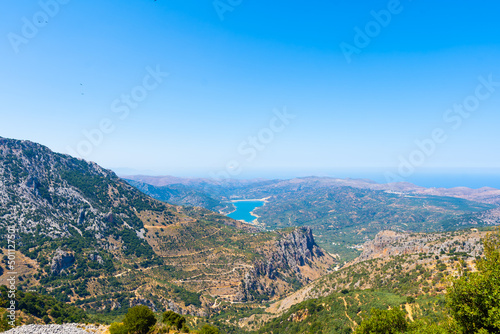 Crete mountain landscape  top view.