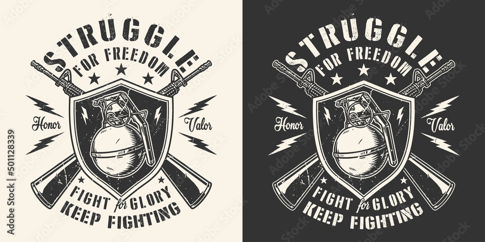 Obraz premium Grenade weapon sticker monochrome vintage