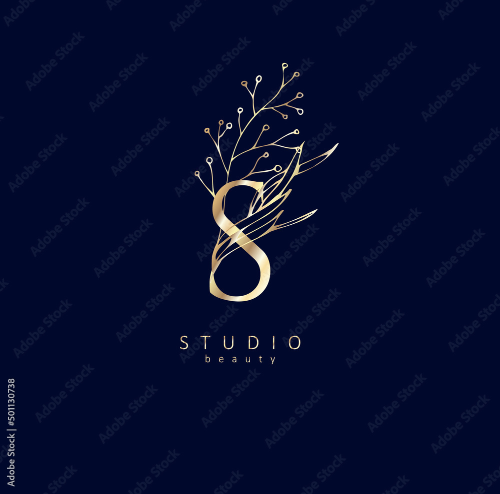 Minimal feminine floral monogram and logo. Hand drawn wedding herb, elegant leaves. Botanical rustic trendy greenery vector Minimal feminine floral monogram and logo. Hand drawn wedding herb, elegant leaves. Botanical rustic trendy greenery vector