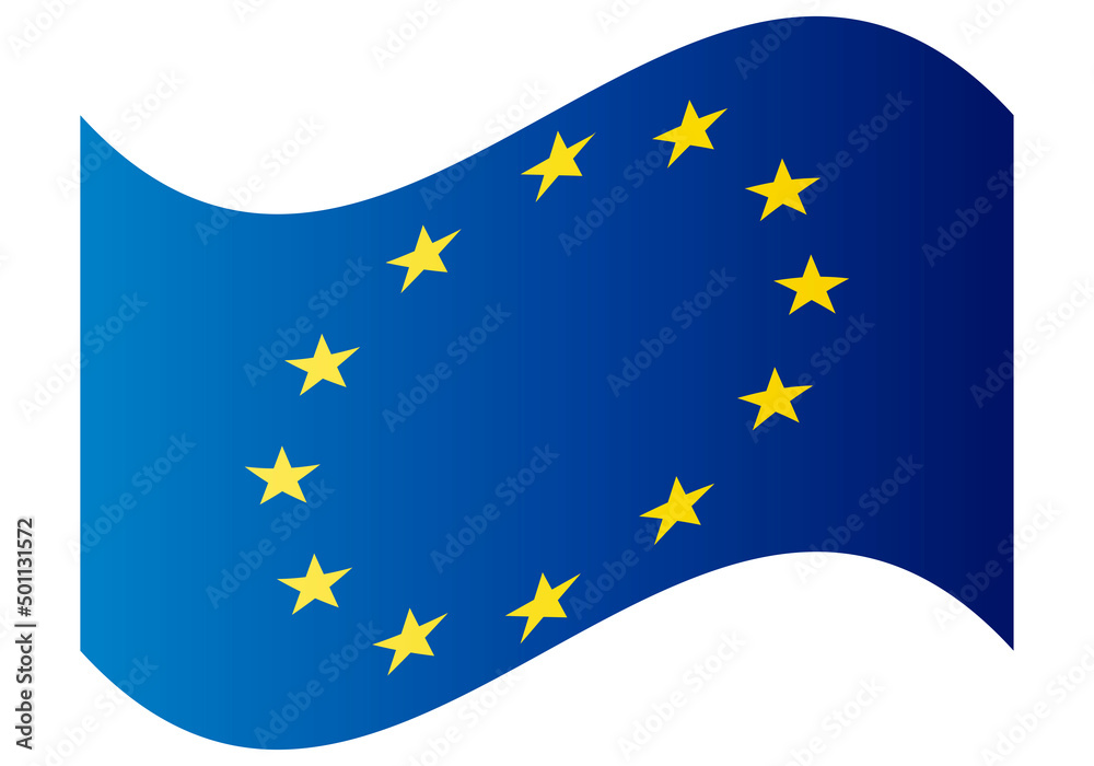 Bandera de la Unión Europea azul. 