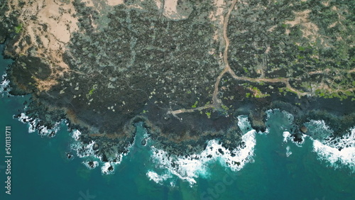 Abstract land surface on Lanzarote island seashore