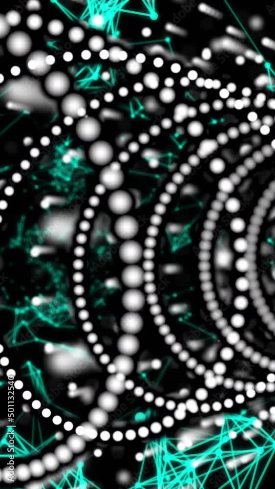 Animation of white spots and trails on black background