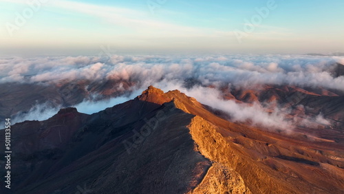 Top view on Fuerteventura mountains. Canary islands